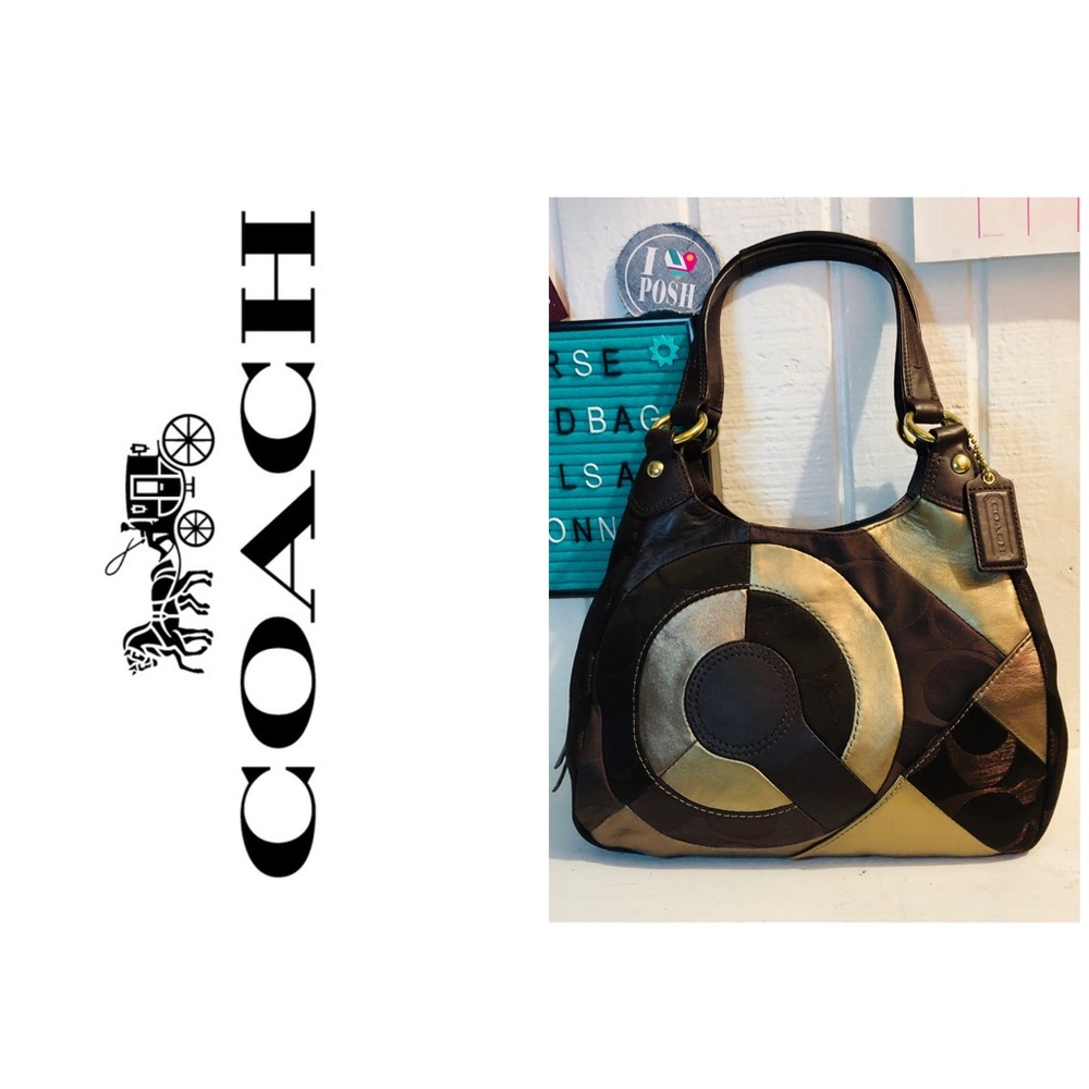 Rare Coach Inlaid Maggie Handbag Patchwork Purse